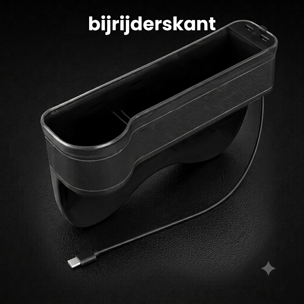 Anti-Verlies Auto Organizer (Met LED & Snellaad-poorten)