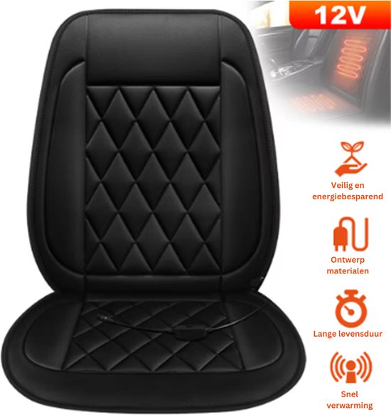 Verwarmde Autostoelhoes 12V Warm in 30 Seconden