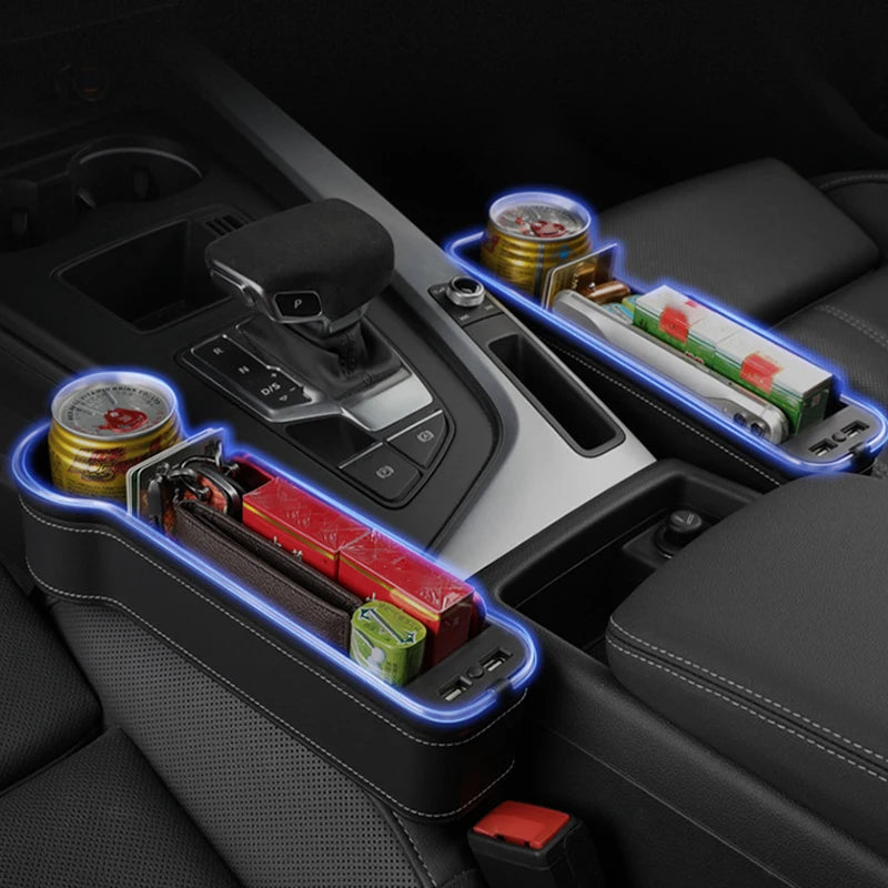 Anti-Verlies Auto Organizer (Met LED & Snellaad-poorten)
